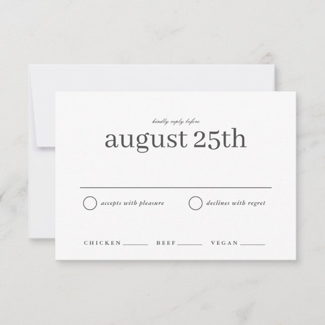 Simple Type Wedding RSVP Save The Date (Front)