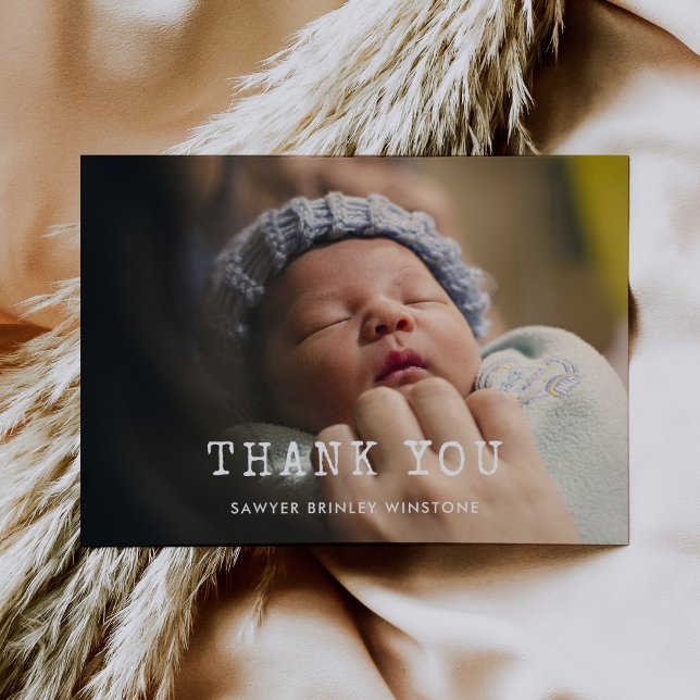 Simple typewriter Baby shower thank you card (Creator Uploaded)