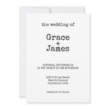 Simple Typewriter Text Minimalist Wedding