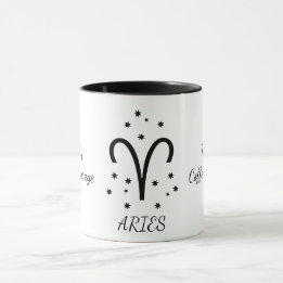 Simple Typoghraphy Aries Zodiac Coffee Mug