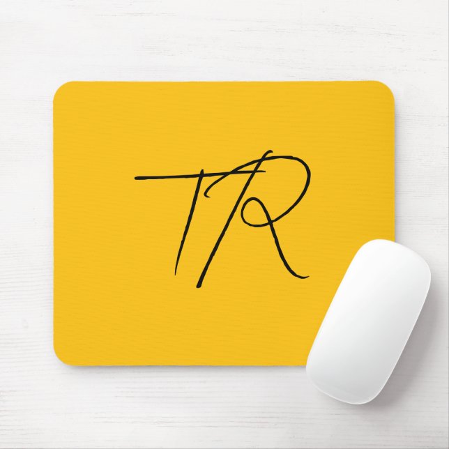 Simple typographic custom initials minimalist mouse mat (With Mouse)