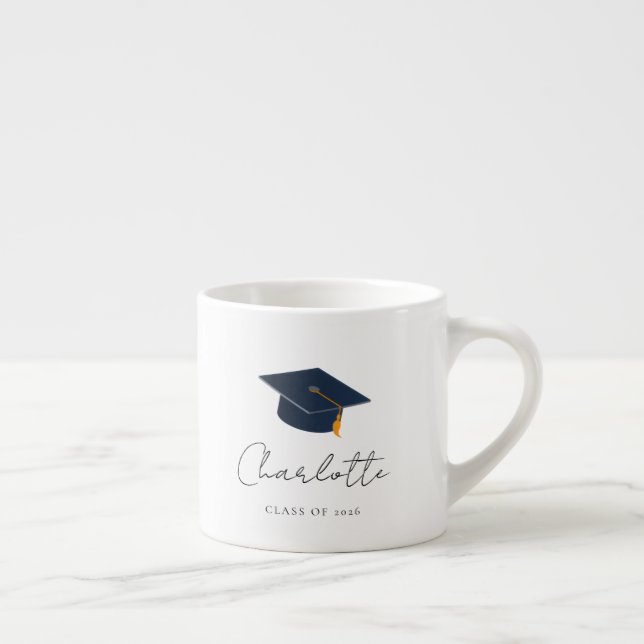 Simple Typographic Graduate Celebration Espresso Cup (Right)