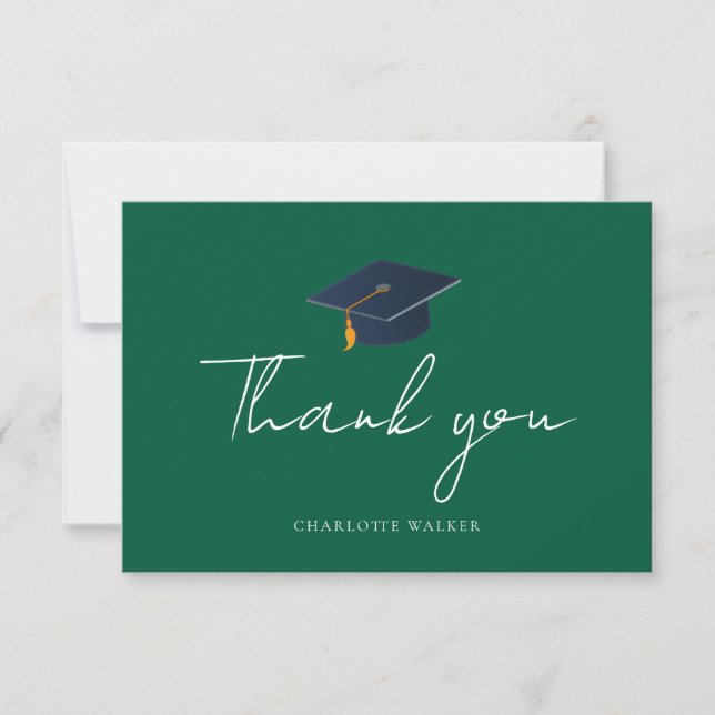 Simple Typographic Graduate Gratitude Thank You Card (Front)