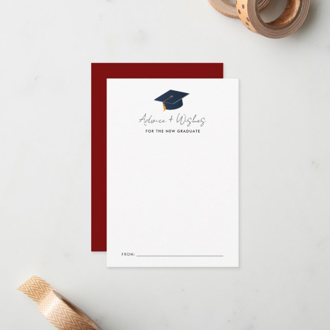 Simple Typographic Graduate Wisdom Card (Front/Back In Situ)