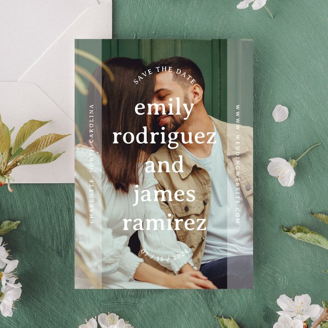 Simple Typographic Names Full Photo Save The Date (Creator Uploaded)