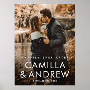 Simple Typographic Photo Wedding  Poster