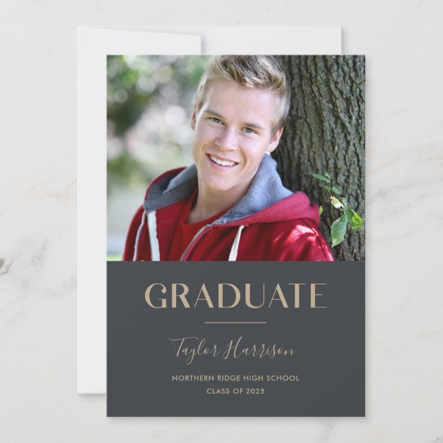 Simple Typography 1-Photo 2025 Graduation Party Invitation (Front)