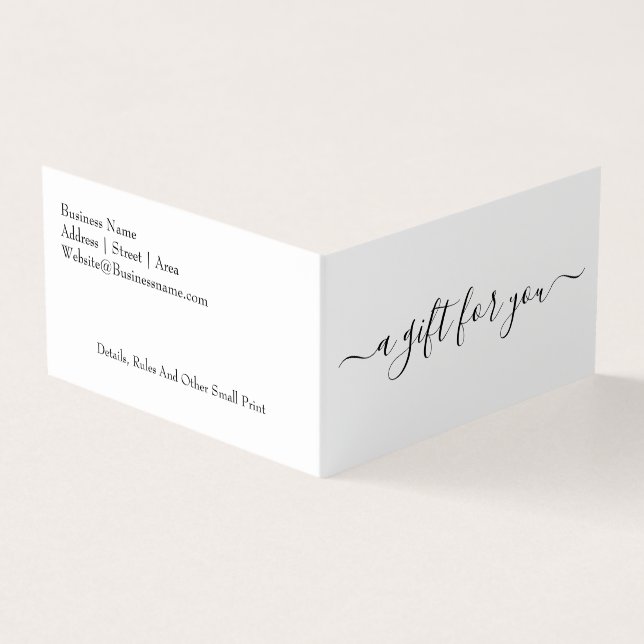 Simple Typography A Gift For You Business Card (Outside)