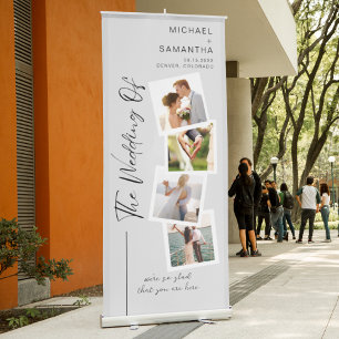 Simple Typography and Photo Wedding Welcome Retractable Banner