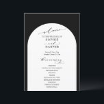 Simple Typography, Arch on Black Elegant Programme<br><div class="desc">This suite's distinction is due to the modern calligraphy font used for accent phrases. In this piece, this elegant typeface was used to create graphics for a number of phrases: "welcome", "and", "the ceremony", and "the wedding party". Use the template fields to add your personal details. Details appear on a...</div>