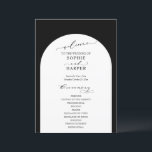 Simple Typography, Arch on Black Elegant Programme<br><div class="desc">This suite's distinction is due to the modern calligraphy font used for accent phrases. In this piece, this elegant typeface was used to create graphics for a number of phrases: "welcome", "and", "the ceremony", and "the wedding party". Use the template fields to add your personal details. Details appear on a...</div>