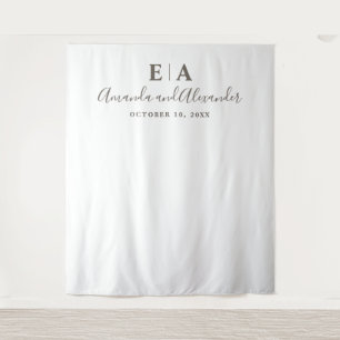 Simple typography backdrop. Wedding background Tapestry