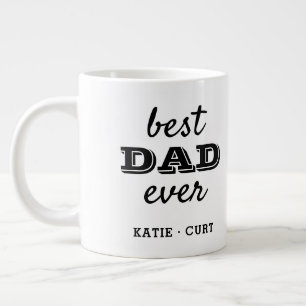 Simple Typography Best Dad Ever Photo Large Coffee Mug