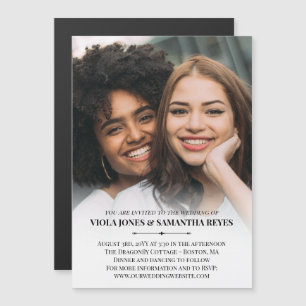 Simple Typography Big Photo Wedding Magnetic Invitation