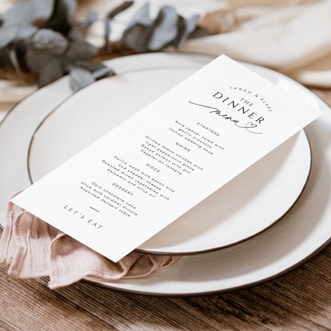 Simple Typography Black and White Wedding Menu (Creator Uploaded)