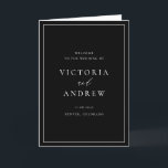 Simple Typography Black Formal Wedding Programme<br><div class="desc">Make your wedding ceremony even more memorable with our customisable wedding program booklet, featuring simple typography and elegant calligraphy. Designed to showcase the details of your special day, this booklet can be personalised with your ceremony schedule, wedding party, and other important information. The clean, modern typography paired with the timeless...</div>