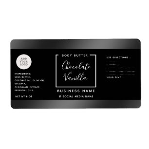 Simple typography black white cosmetics logo label