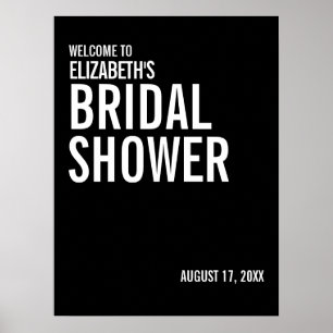 Simple Typography Bridal Shower Welcome Poster