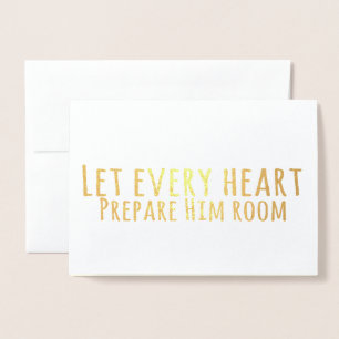 Simple Typography Christmas Carol Lyrics Foil Card