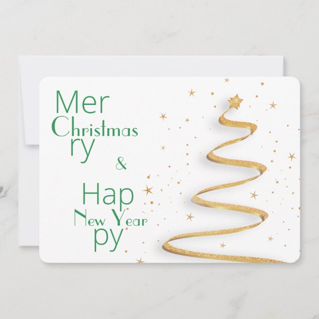 Simple Typography Christmas Holiday Greeting (Front)