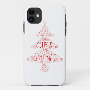 Simple Typography Christmas Tree iPhone 11 Case