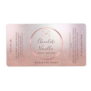 Simple typography circle rose gold frame logo