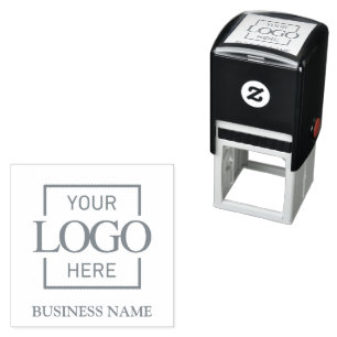 Simple Typography Custom Business Logo Branding Self-inking Stamp
