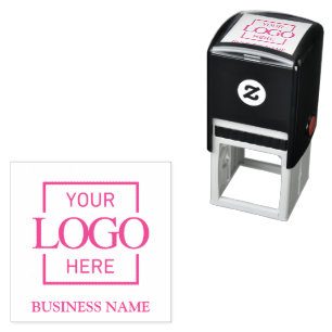 Simple Typography Custom Business Logo Branding Self-inking Stamp