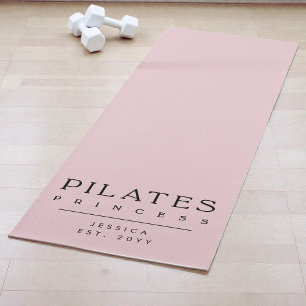 Simple Typography Custom Pink Pilates Princess Yoga Mat