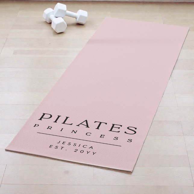 Simple Typography Custom Pink Pilates Princess Yoga Mat (Simple Typography Custom Pink Pilates Princess Yoga Mat)