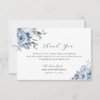 Simple typography dusty blue floral funeral