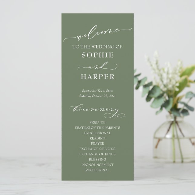 Simple Typography, Elegant Calligraphy Olive Programme (Standing Front)