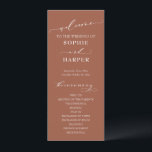 Simple Typography, Elegant Calligraphy Terracotta Programme<br><div class="desc">This suite's distinction is due to the modern calligraphy font used for accent phrases. In this piece, this elegant typeface was used to create graphics for a number of phrases: "welcome", "and", "the ceremony", "the wedding party" and "love & gratitude". Use the template fields to add your personal details. The...</div>