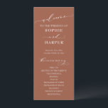 Simple Typography, Elegant Calligraphy Terracotta Programme<br><div class="desc">This suite's distinction is due to the modern calligraphy font used for accent phrases. In this piece, this elegant typeface was used to create graphics for a number of phrases: "welcome", "and", "the ceremony", "the wedding party" and "love & gratitude". Use the template fields to add your personal details. The...</div>