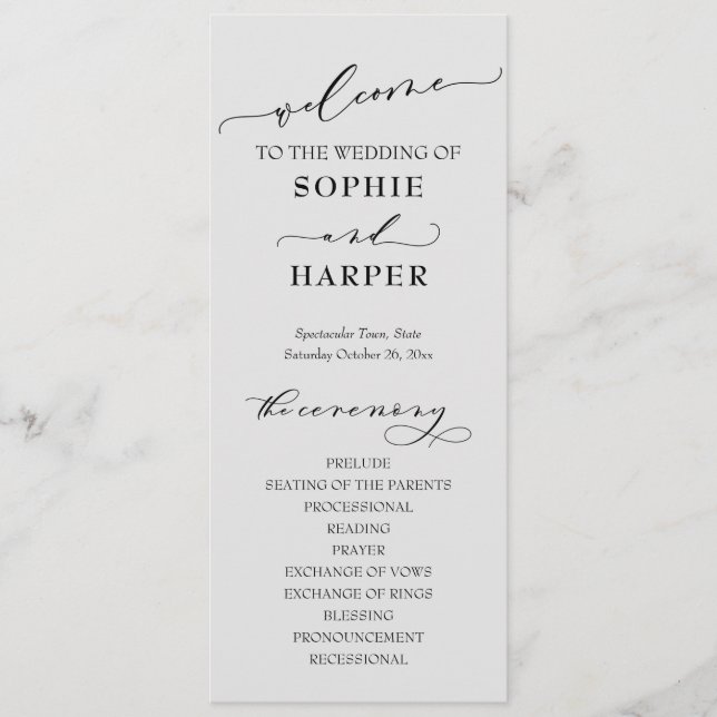 Simple Typography, Elegant Light Grey Programme (Front)