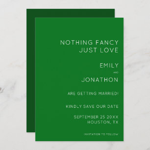 Simple Typography Emerald Green Wedding Save The D Save The Date