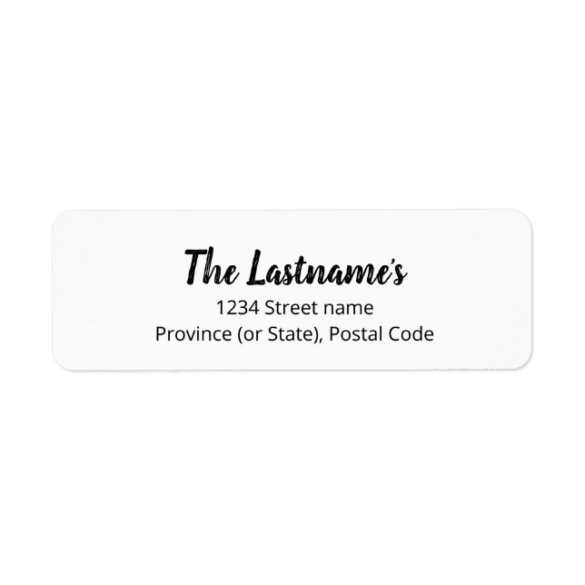 Simple Typography Family Name Address (Front)