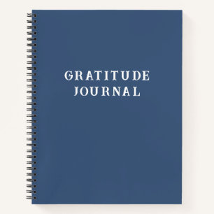 Simple Typography Gratitude Journal In Indigo Blue