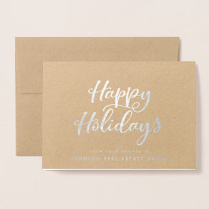 SImple Typography   Holiday Greetings Foil Card