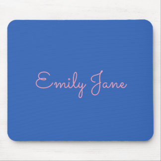 Simple Typography in Pink and Blue Personalised Mouse Mat
