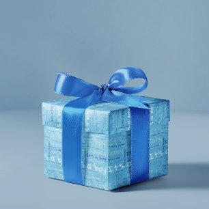 Simple Typography It's a Boy Baby Shower Wrapping Paper