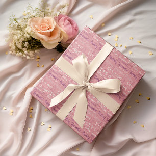 Simple Typography It's a Girl Baby Shower Wrapping Paper