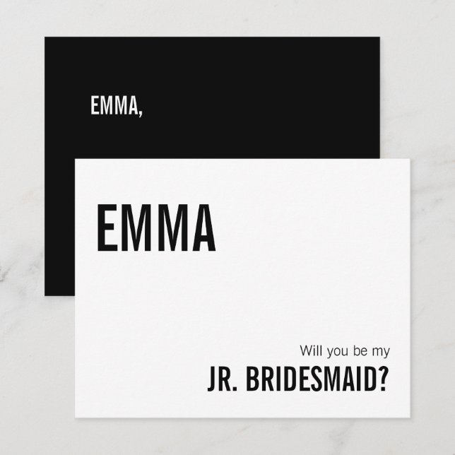 Simple Typography Junior Bridesmaid Proposal Card (Front/Back)