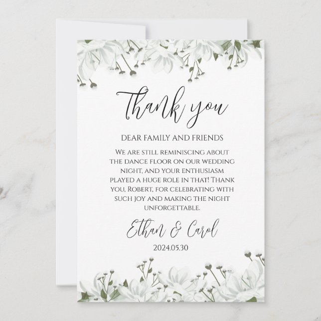 simple typography marriage thank you cards (Front)