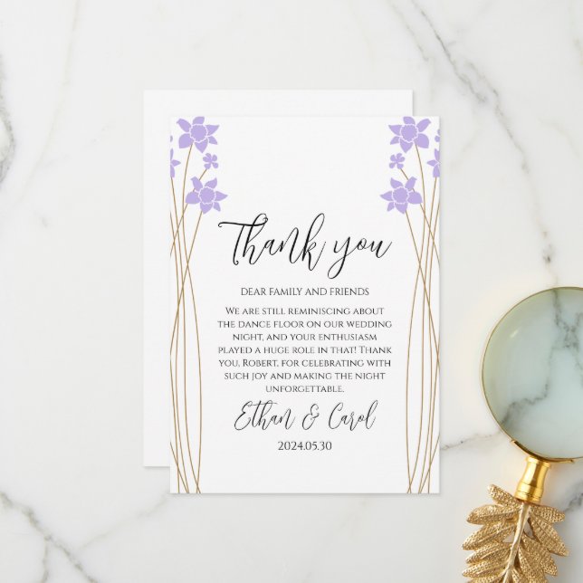 simple typography marriage thank you cards (Front/Back In Situ)