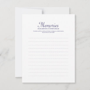 Simple Typography Memories Photo Memorial Reply Card
