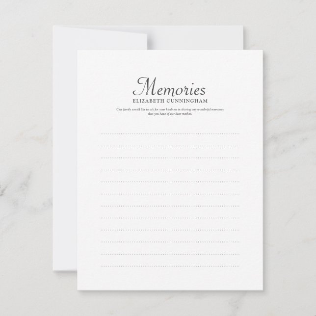 Simple Typography Memories Photo Memorial Reply Card (Front)