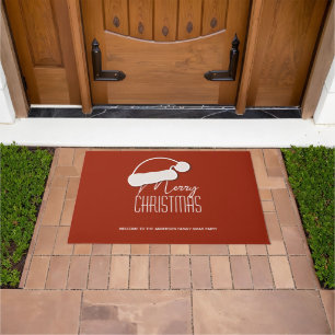 Simple Typography Merry Christmas Party Welcome Doormat