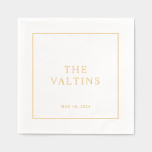 Simple Typography Minimal Wedding Foil Napkins
