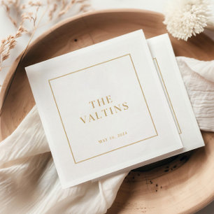 Simple Typography Minimal Wedding Foil Napkins